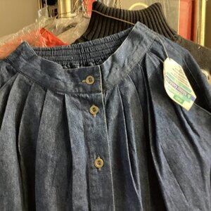 New denim mid-length skirt